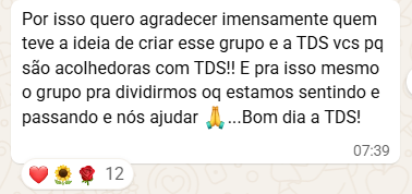 Depoimento da comunidade (identidade preservada)