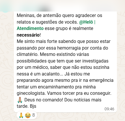 Depoimento da comunidade (identidade preservada)
